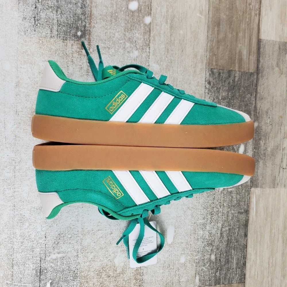 Adidas VL Court 3.0 Mens Shoes Sz 8 Court Green Cloud White Lace‎ Up Sneakers